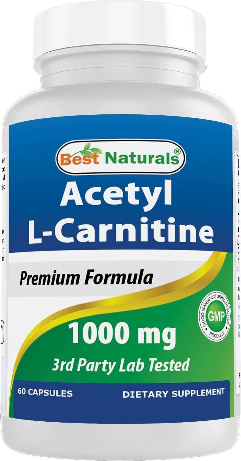 Gluten-Free Acetyl L-Carnitine 1000mg Capsules – 60 Count for Enhanced Vitality