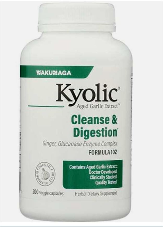 Kyolic #102 Aged Garlic Extract Cleanse & Digestion 200 Veg Capsules