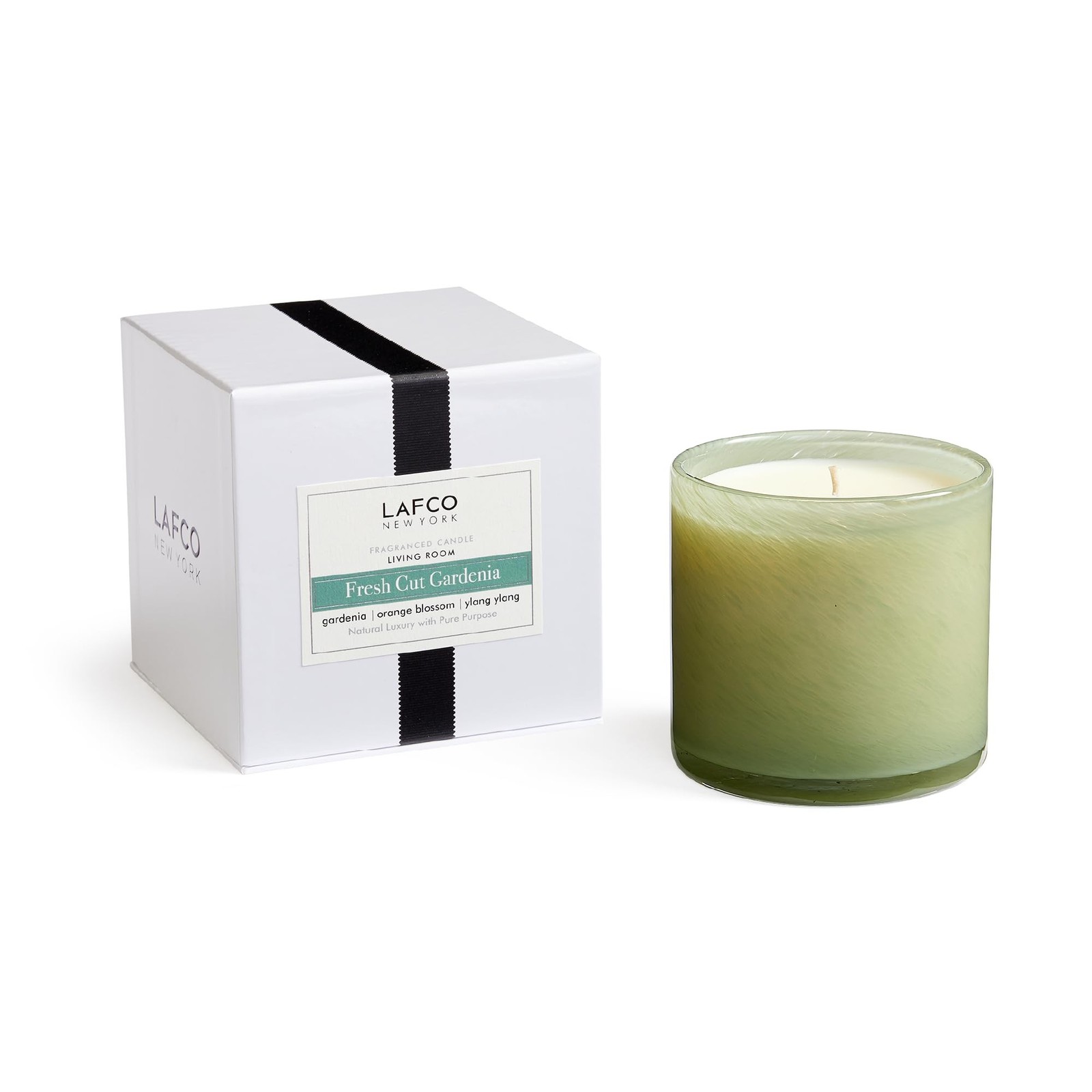 LAFCO New York Signature Candle, Fresh Cut Gardenia – 15.5 oz – 90-Hour Burn …
