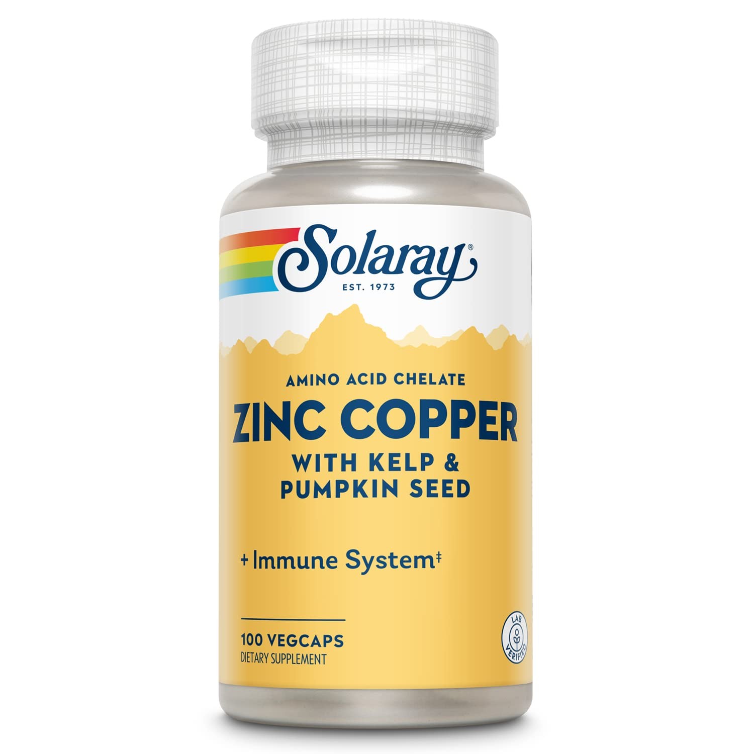 SOLARAY Zinc Copper Amino Acid Chelate – 100 Count (Pack of 1), No Color