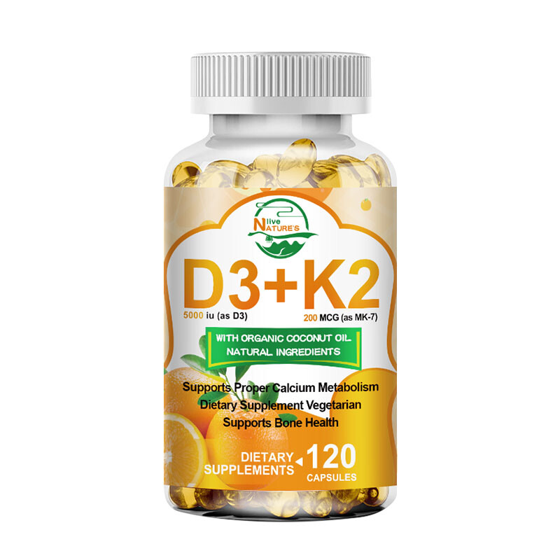 4/2Bottles Vitamin D3 K2 Softgels Capsules – Extra Strength D3 K2 Supplements