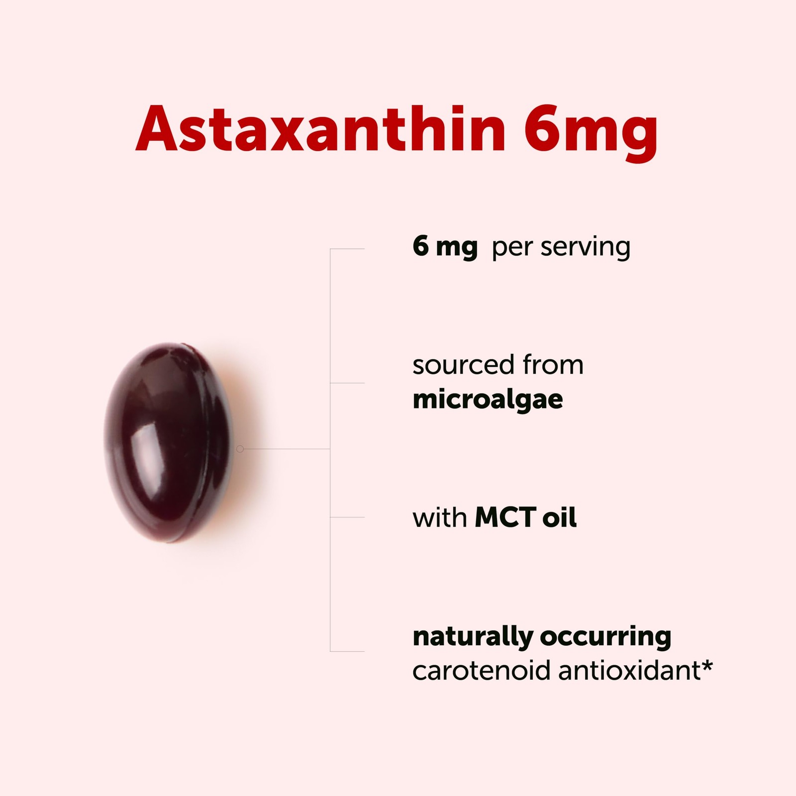 Micro Ingredients Astaxanthin 6mg with MCT Oil, 240 240 Count (Pack of 1)
