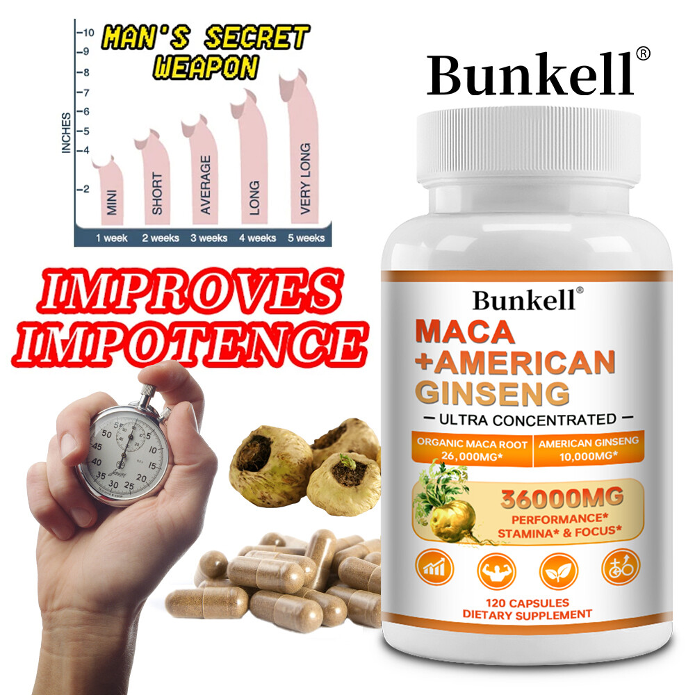 Maca + American Ginseng Highest Potency 36,000mg Supports Focus & Stamina