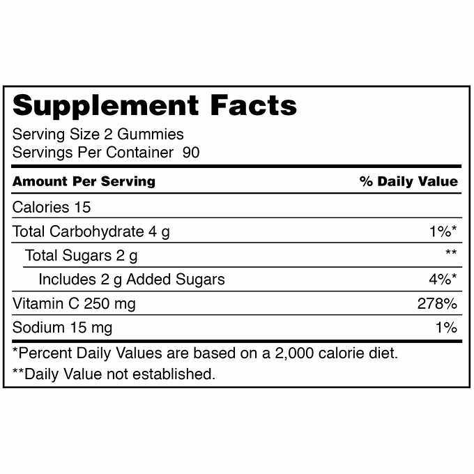 Kirkland Signature Vitamin C 250 mg., 360 Adult Gummies – Fresh – Free Shipping!