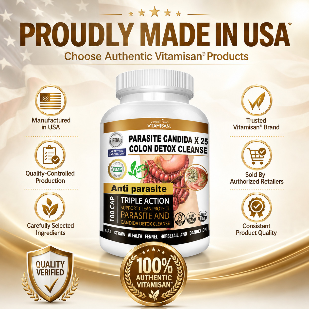 Intestinal Parasite Cleanse Detox Dietary Capsules Supports Digestion Free Ship