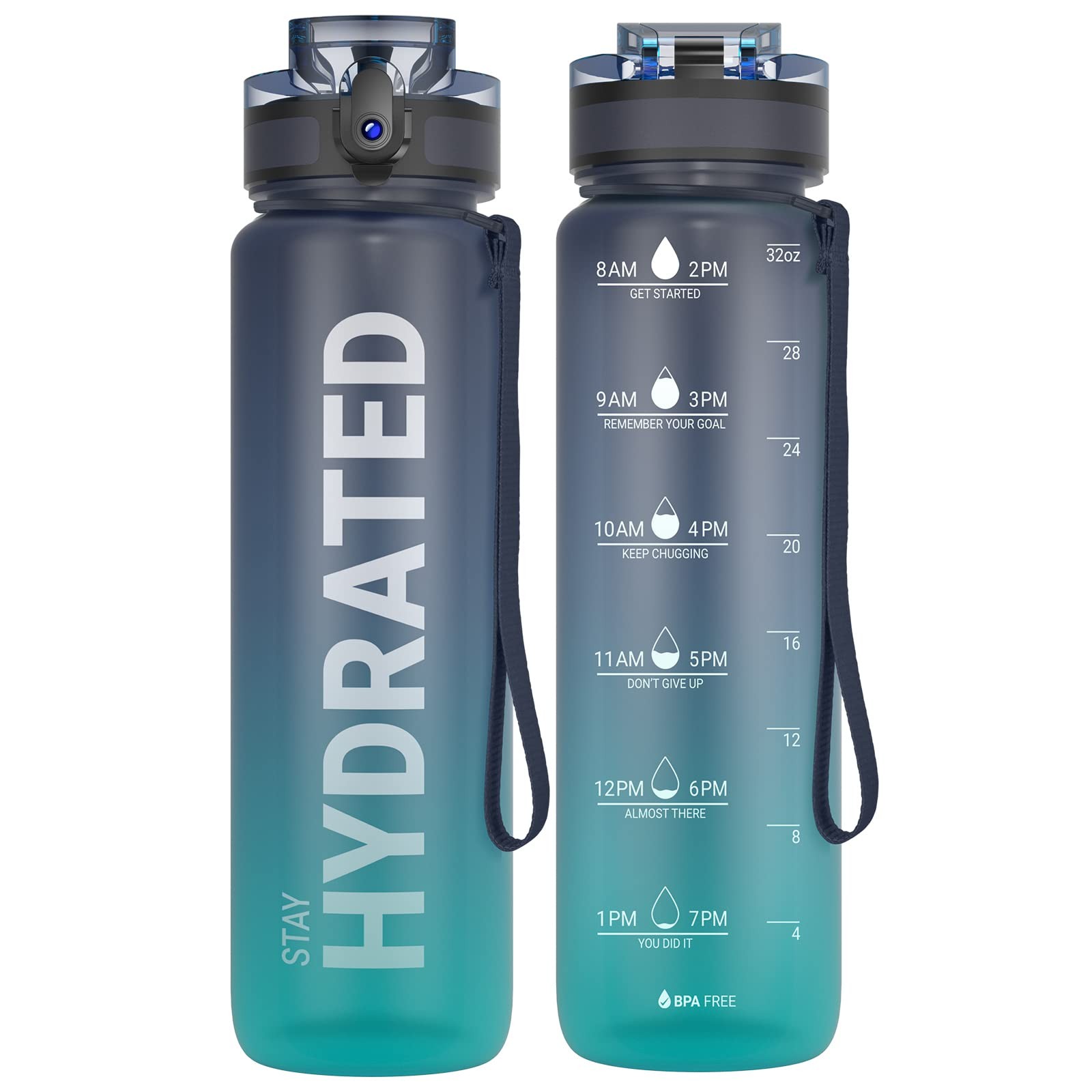 1 Bottle Sahara Sailor Water Bottle 32oz Leakproof Motivational BPA Free Tritan