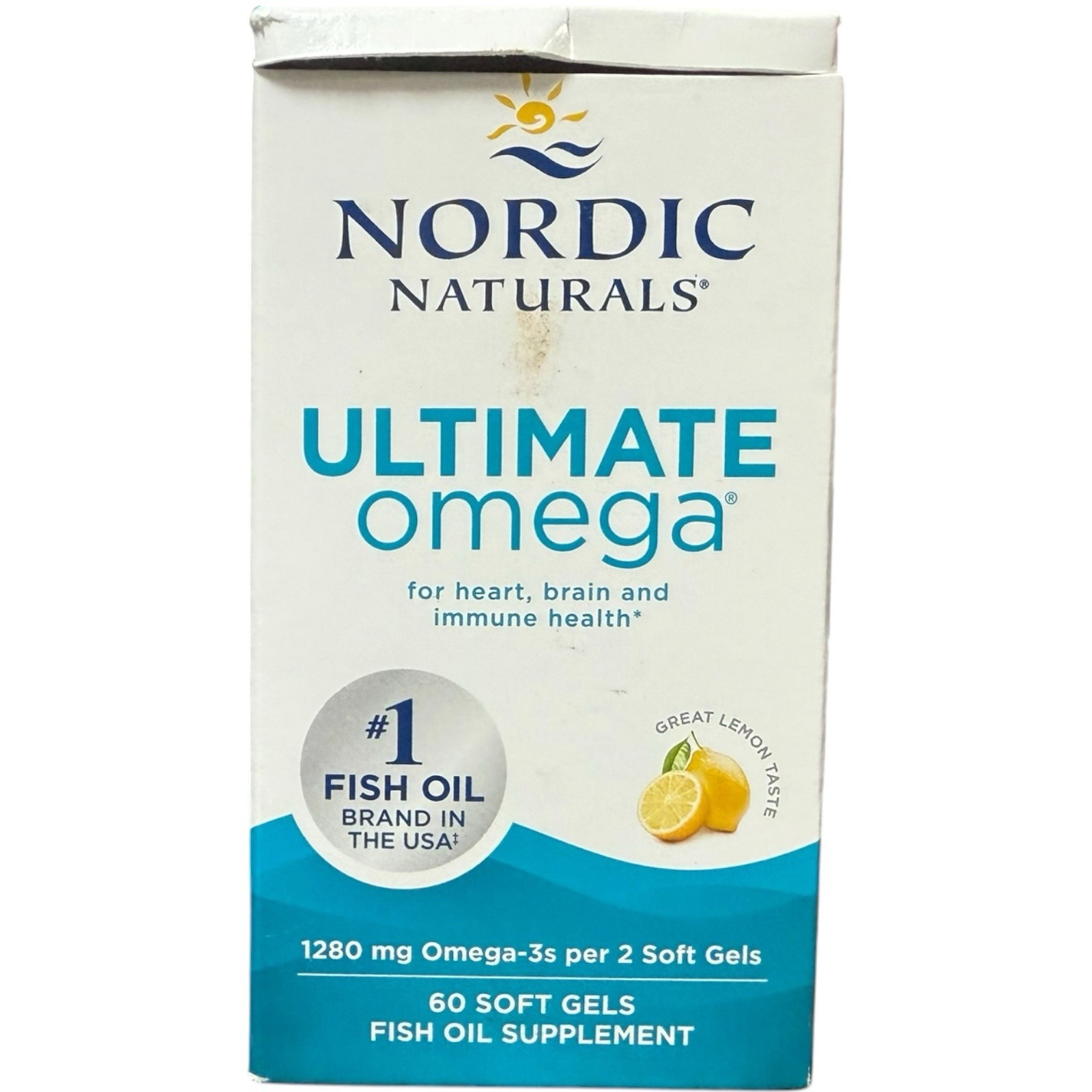 Nordic Naturals Ultimate Omega 1280 mg Lemon 60 Softgels, Exp-01/2029