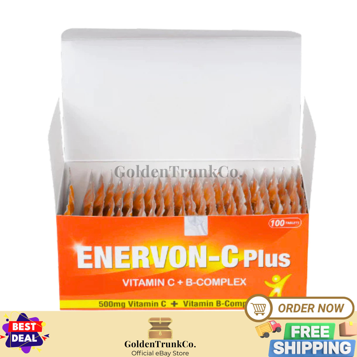 Enervon-C Vit C 500mg + Vit B-Complex (100’s) Increase Energy Immunity Authentic
