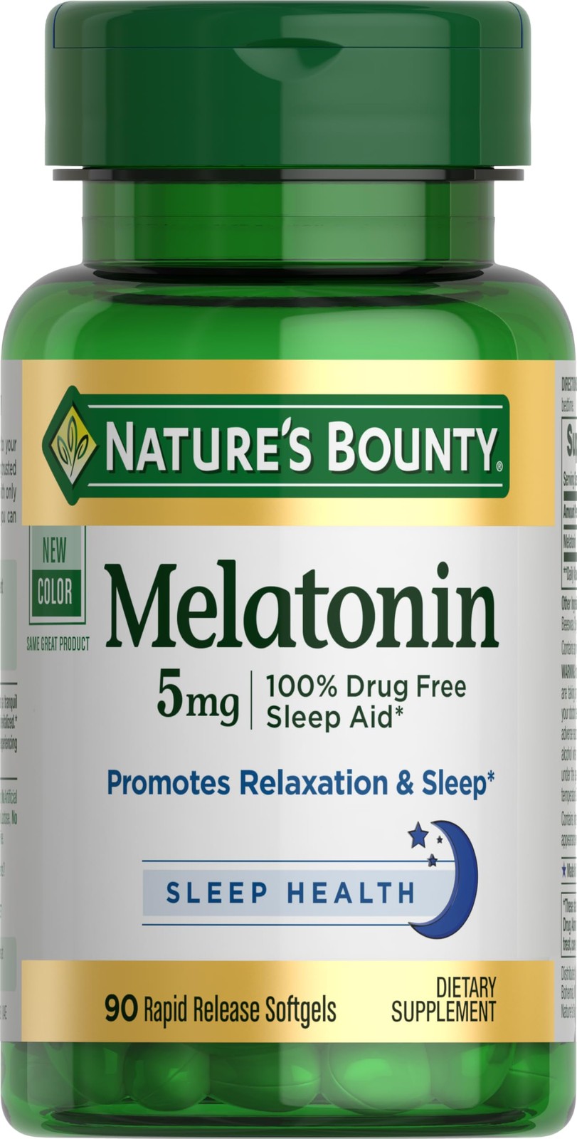 Nature’s Bounty Melatonin, 100% Drug Free Sleep Aid, 90 Count (Pack of 1)