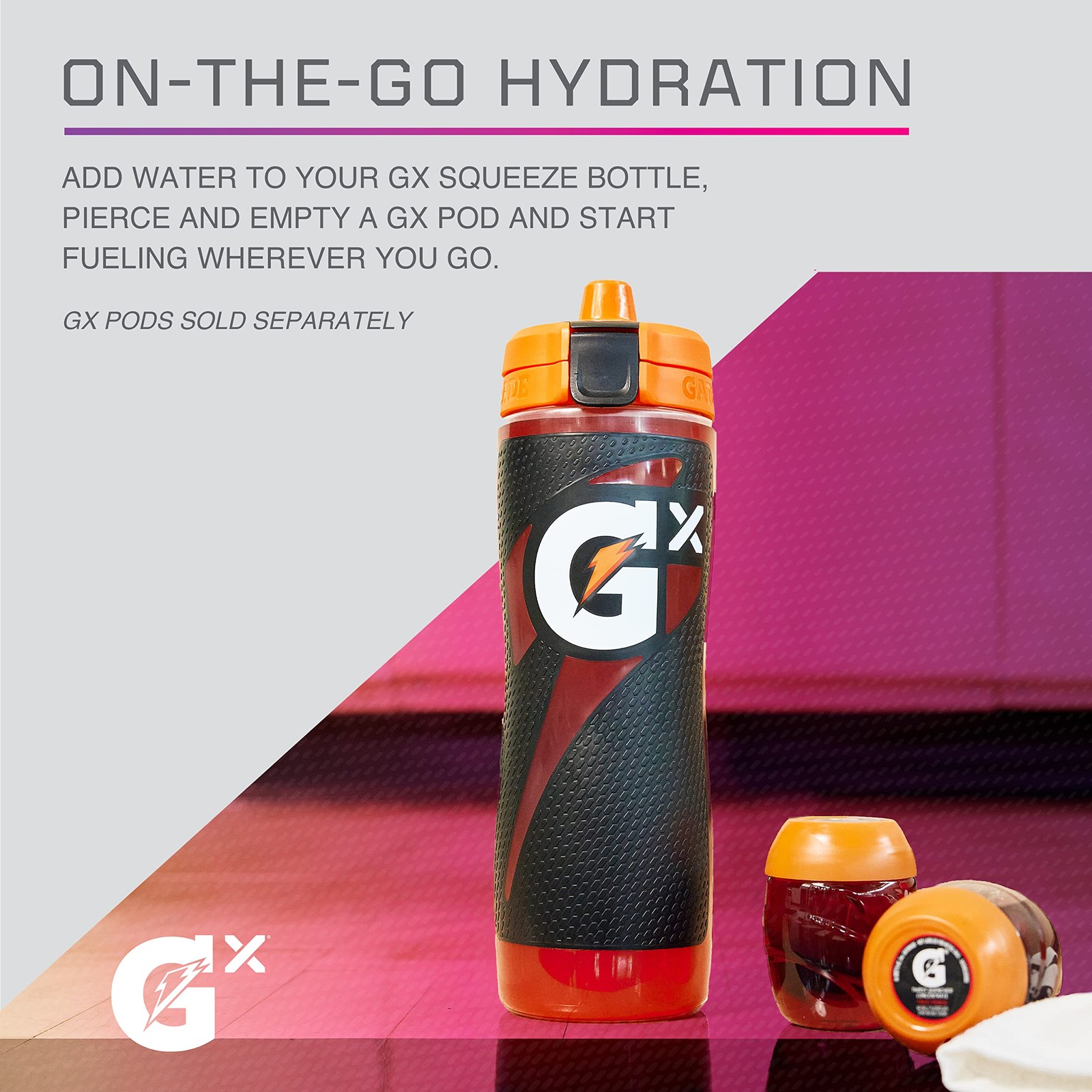 Gatorade Gx Plastic Squeeze Bottle, White, 30oz 30 Ounces, White