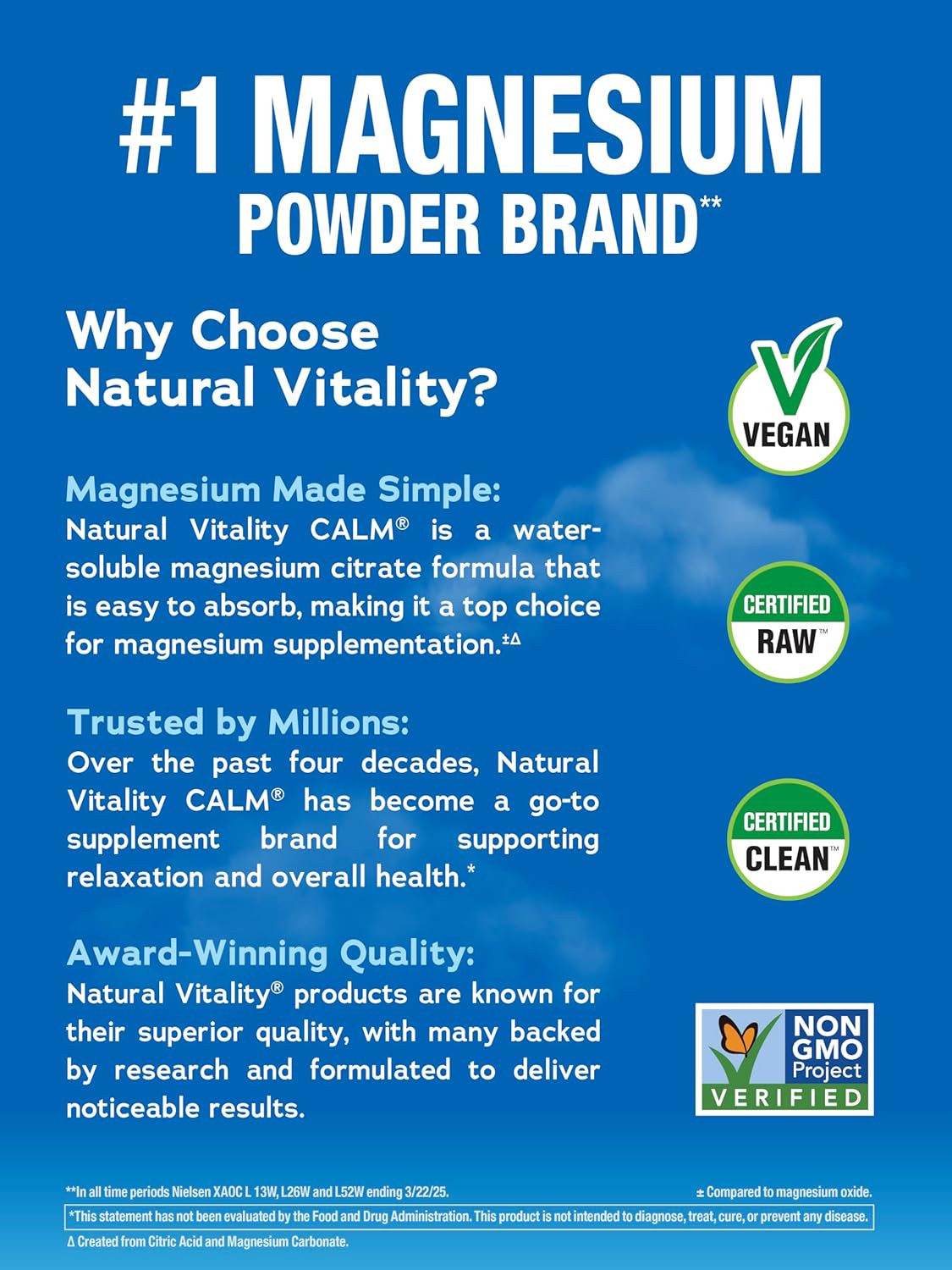 Natural Vitality Calm Magnesium Powder | 8oz Unflavored | 3-Pack | EXP 10/2027
