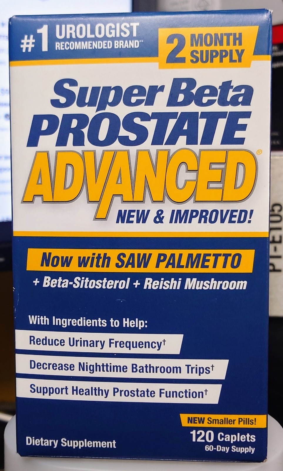 SuperBeta Prostate Advanced w/ Saw Palmetto Dietary Supplement – 120 Caplets New