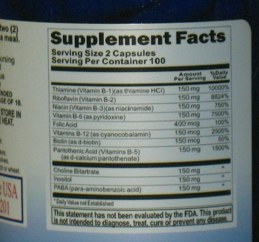 Vitamin B – 150 Complex Supreme Triple Strength 200 Capsules