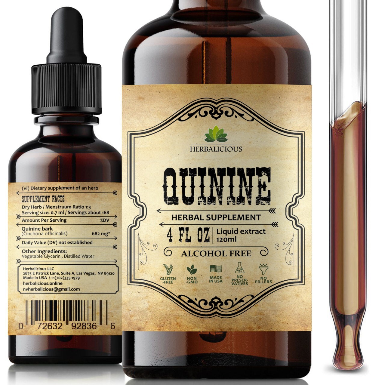 Quinine Liquid Extract 4oz – Cinchona Officinalis Bark