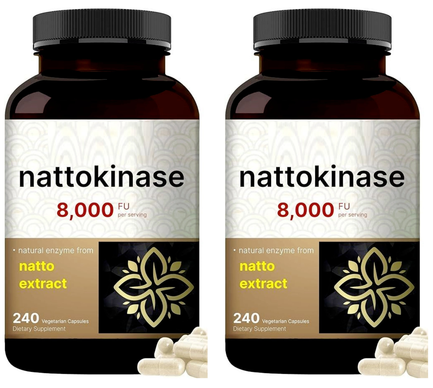 Nattokinase 400 mg 8,000 FU Fibrinolytic Units 2X240 Caps High Potency