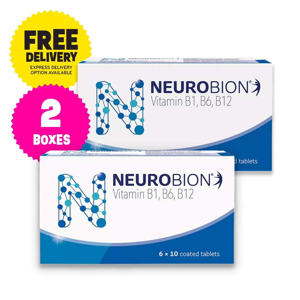 2 X Neurobion Vitamin B1, B6, B12 Improves Nerve Health & Function 60’s