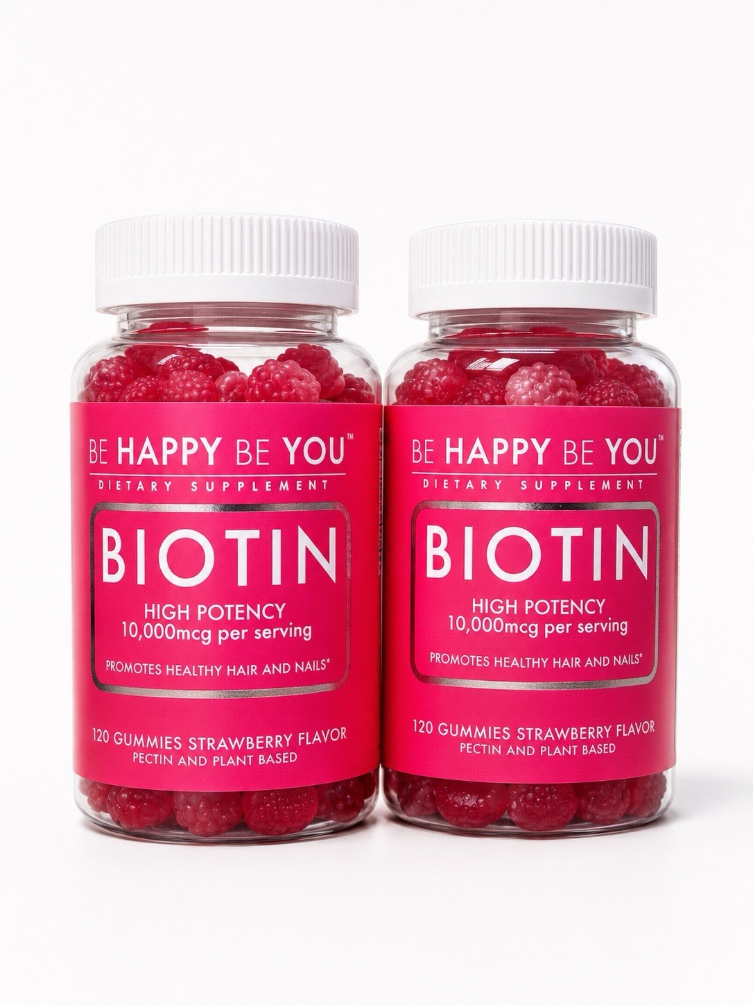 2X Be Happy Be You Biotin High Potency 10 000mcg Strawberry Flavor – 120 Gummies