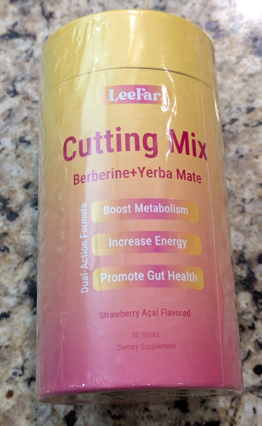 LeeFar Cutting Drink Mix Berberine Yerba Mate Strawberry Acai 30 sticks exp 3/28