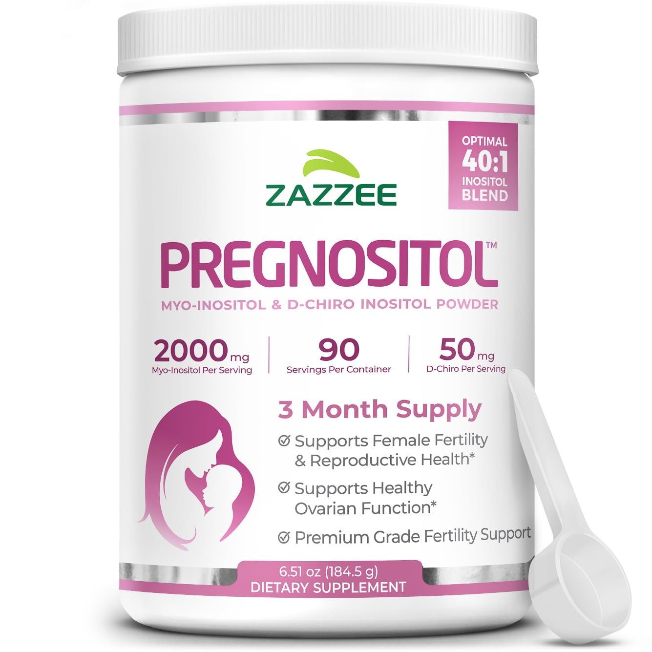 PREGNOSITOL Powder, 3 Month Supply, Myo-Inositol and D-Chiro-Inositol 40:1 Ratio
