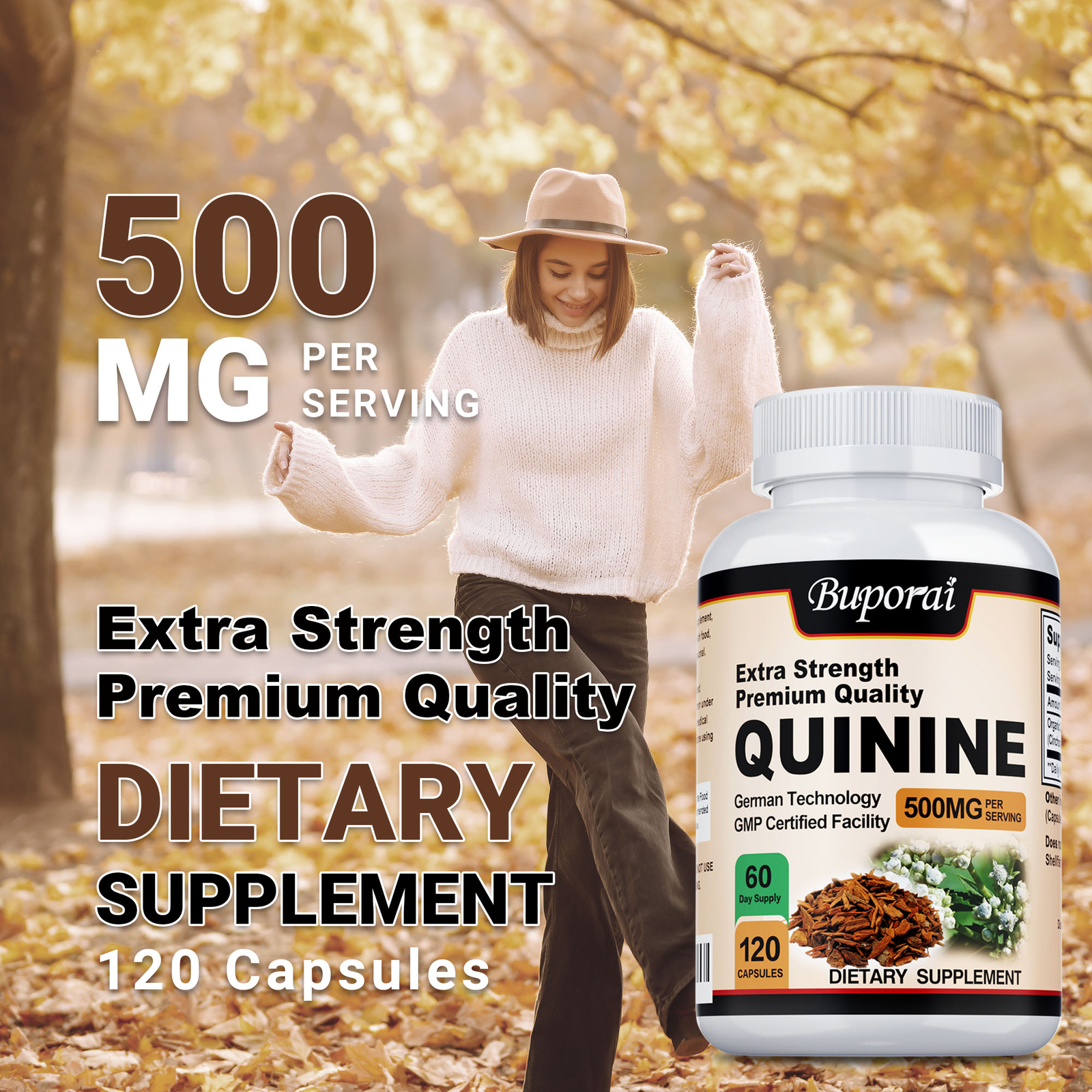 Quinine Capsules 500mg – Support Leg Cramps, Stomach Health & Immune System