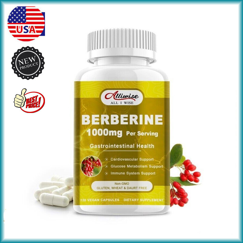 Berberine Extract 1000mg High Absorption Heart Health Support Supplements 120pcs