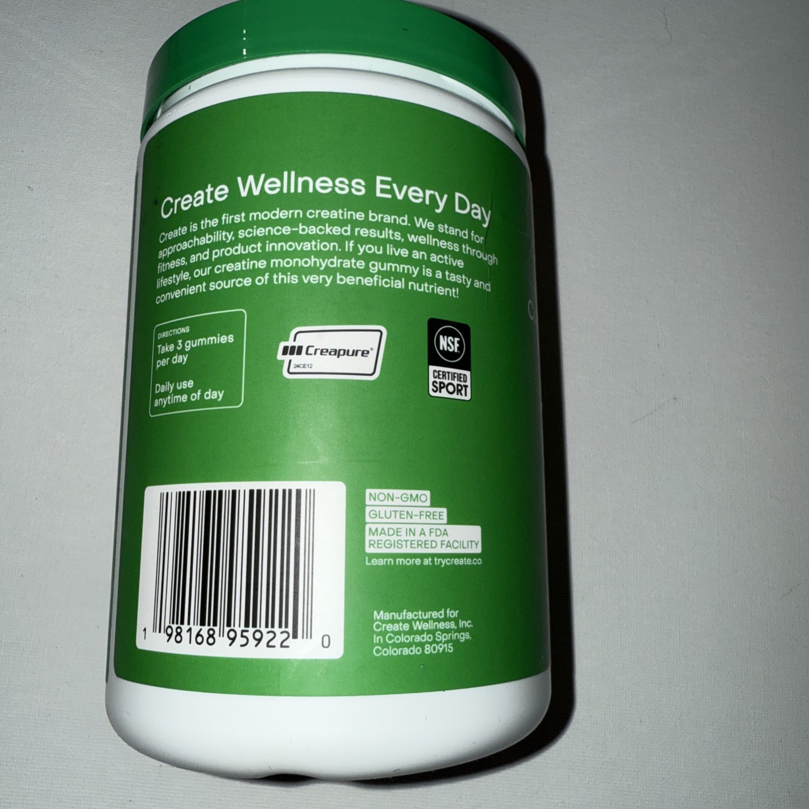 Creatine Gummies 1.5g – Sour Green Apple | Focus, Strength, Endurance | 90 ct