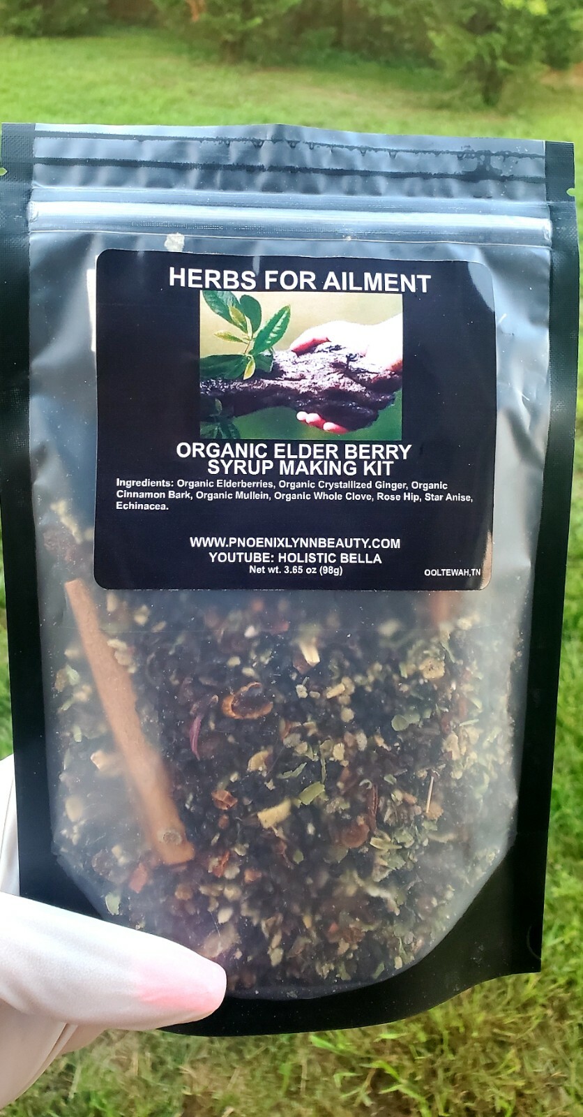 Elderberry Syrup Kit – Makes 32oz – Organic Ingredients – Comes with Brewing Bag