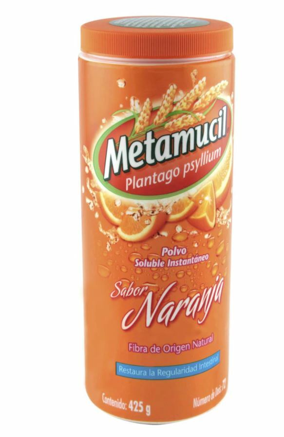 Metamucil Fiber Supplement Sugar-Free Powder, Orange 72 tsp 15 Oz 425g BB03/24