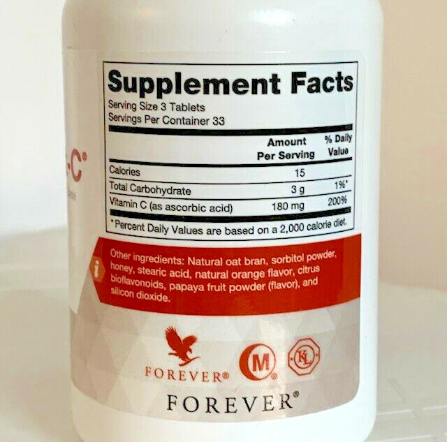 4 bot. Forever Absorbent-C(100 tab) supplement Vit.C with Oat Bran KOSHER/HALAL