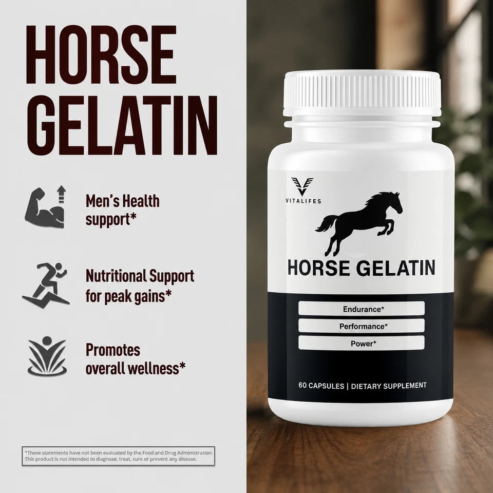Horse Gelatin Advanced Male Support Supplement HorseGelatin 60 Capsules