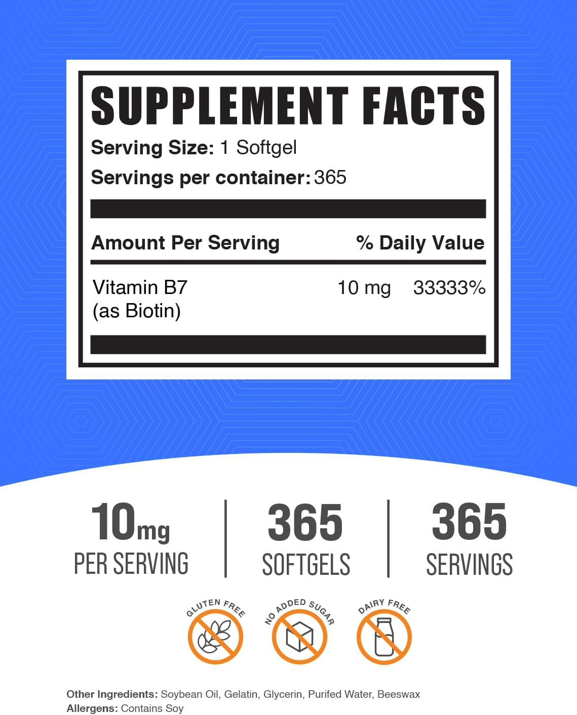 .Com Biotin 10000Mcg Softgels – Vitamin B7, Biotin Vitamins for Hair, Skin an…