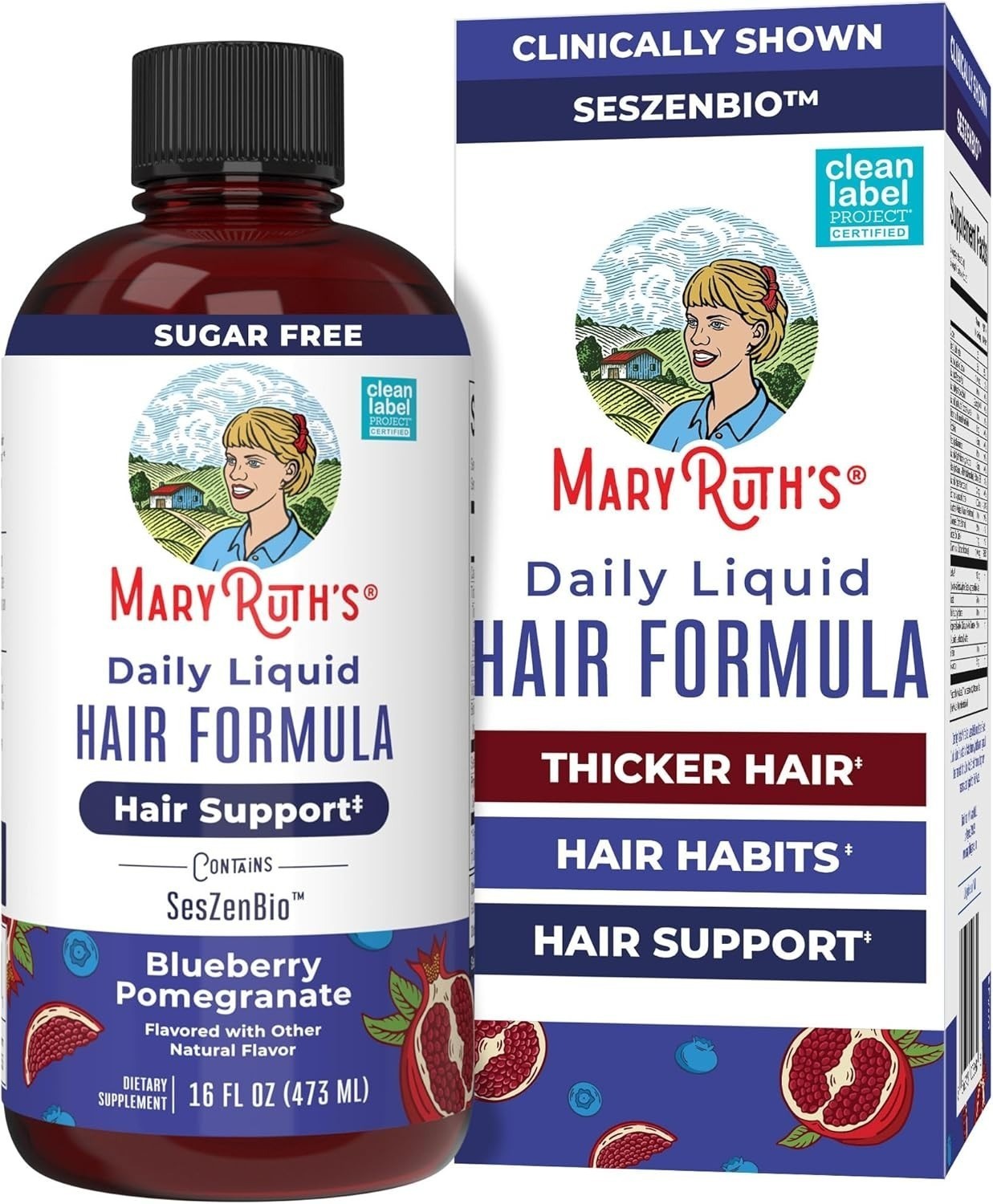 MARYRUTH’S Daily Liquid Hair Support Formula SesZenBio Biotin Hair New