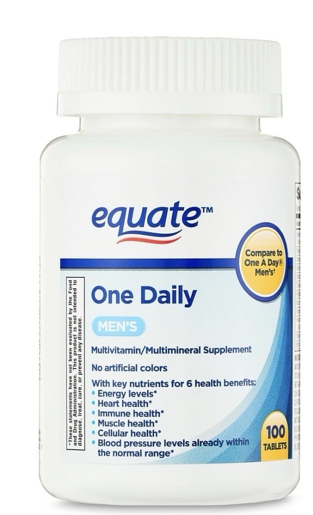 Equate One Daily Men’s Multivitamin 100 Count Compare to One a Day Men’s..