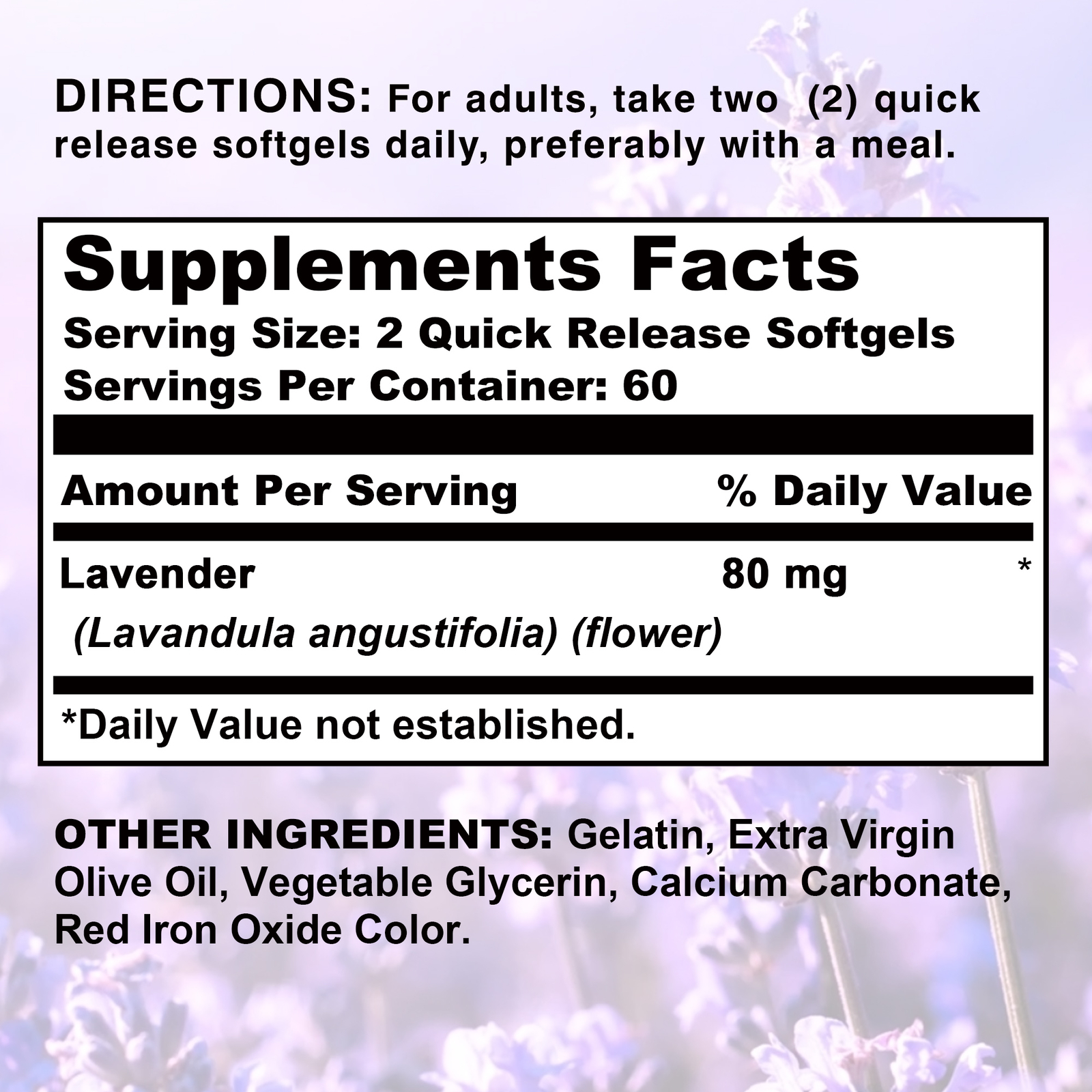 Lavender Extract 80mg – Mood and Sleep, Relieve Stress and Nervous Tension