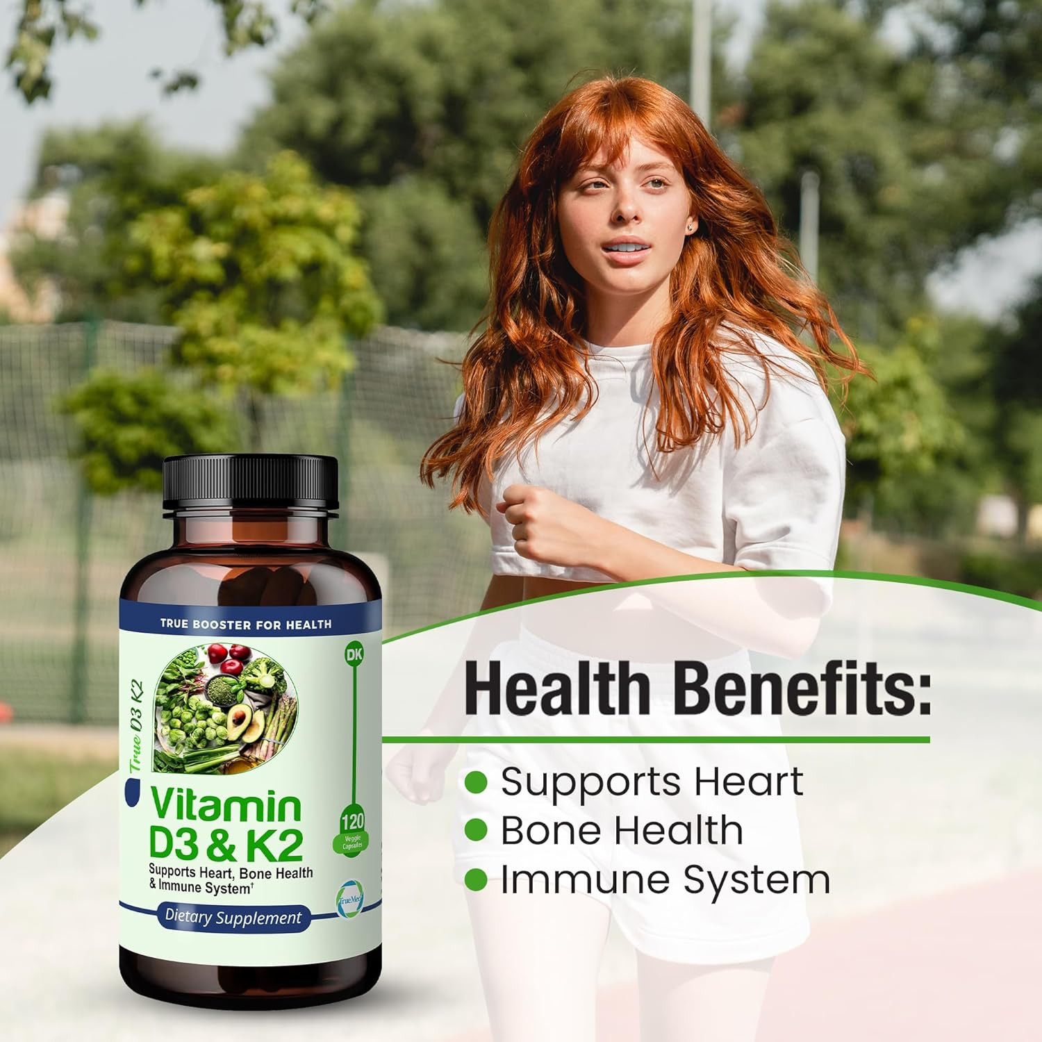 Vitamin D3 & K2 Supplement Supports Heart Health, Bone Health & Immune System &