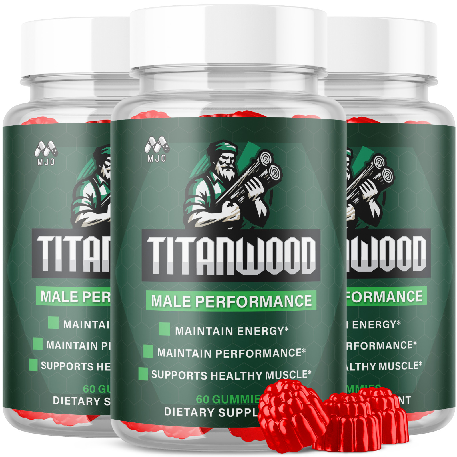 (3 Pack) Titanwood Male Gummys Advanced Male Support Supplement 180 Gummies