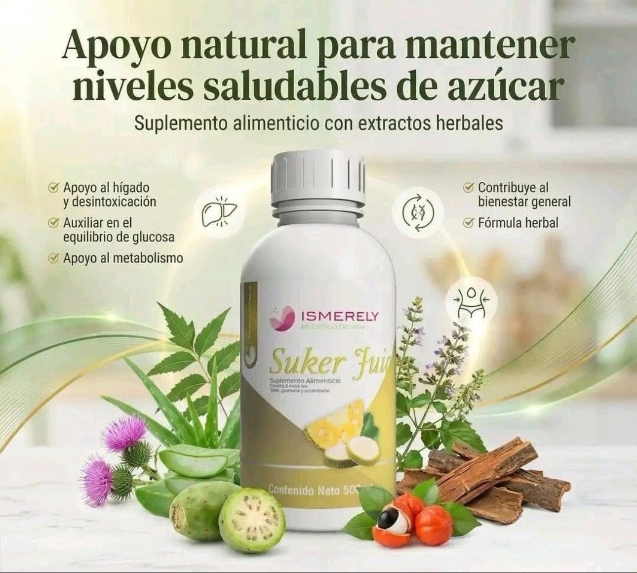 Suker juice de La Compañía Ismerely 100% Natural 500mg