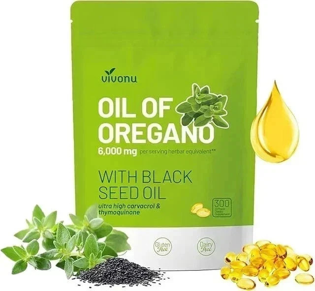 of Oil Oregano with Black Seed Oil – 6,000mg, 300 Softgels, Gluten & Dairy Free