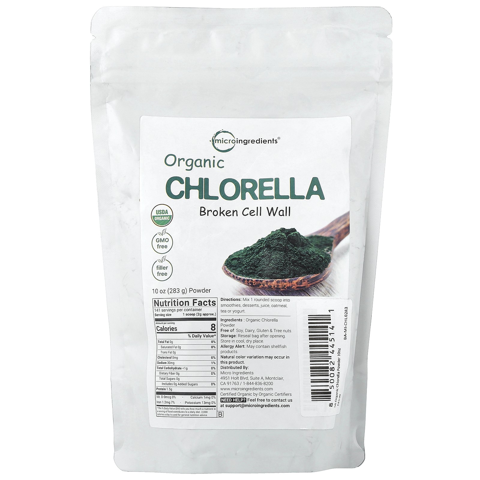 Organic Chlorella Broken Cell Wall, 10 oz (283 g)