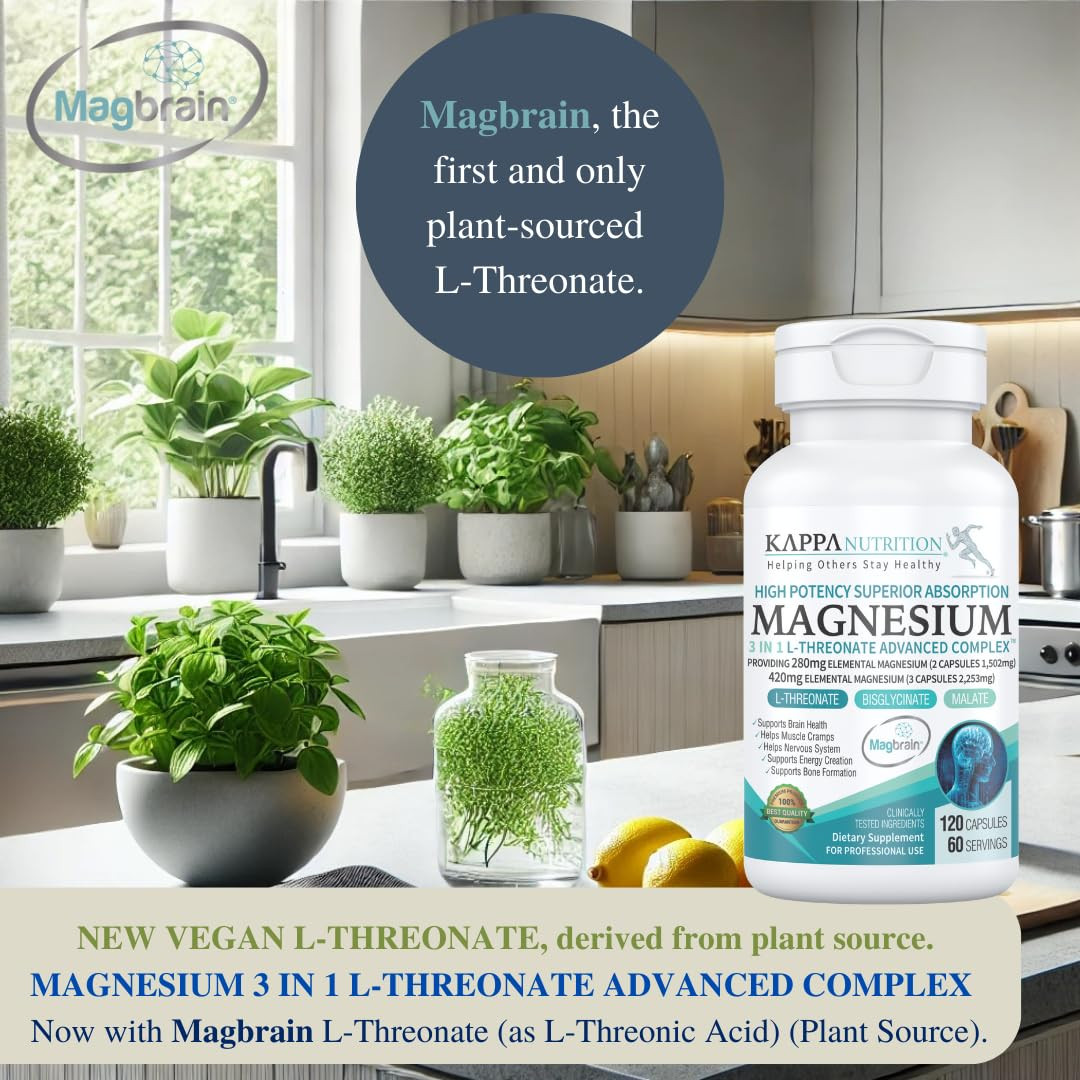 (120 Capsules), 2,253mg Per Serving, Providing 420mg Elemental Magnesium, L-T…