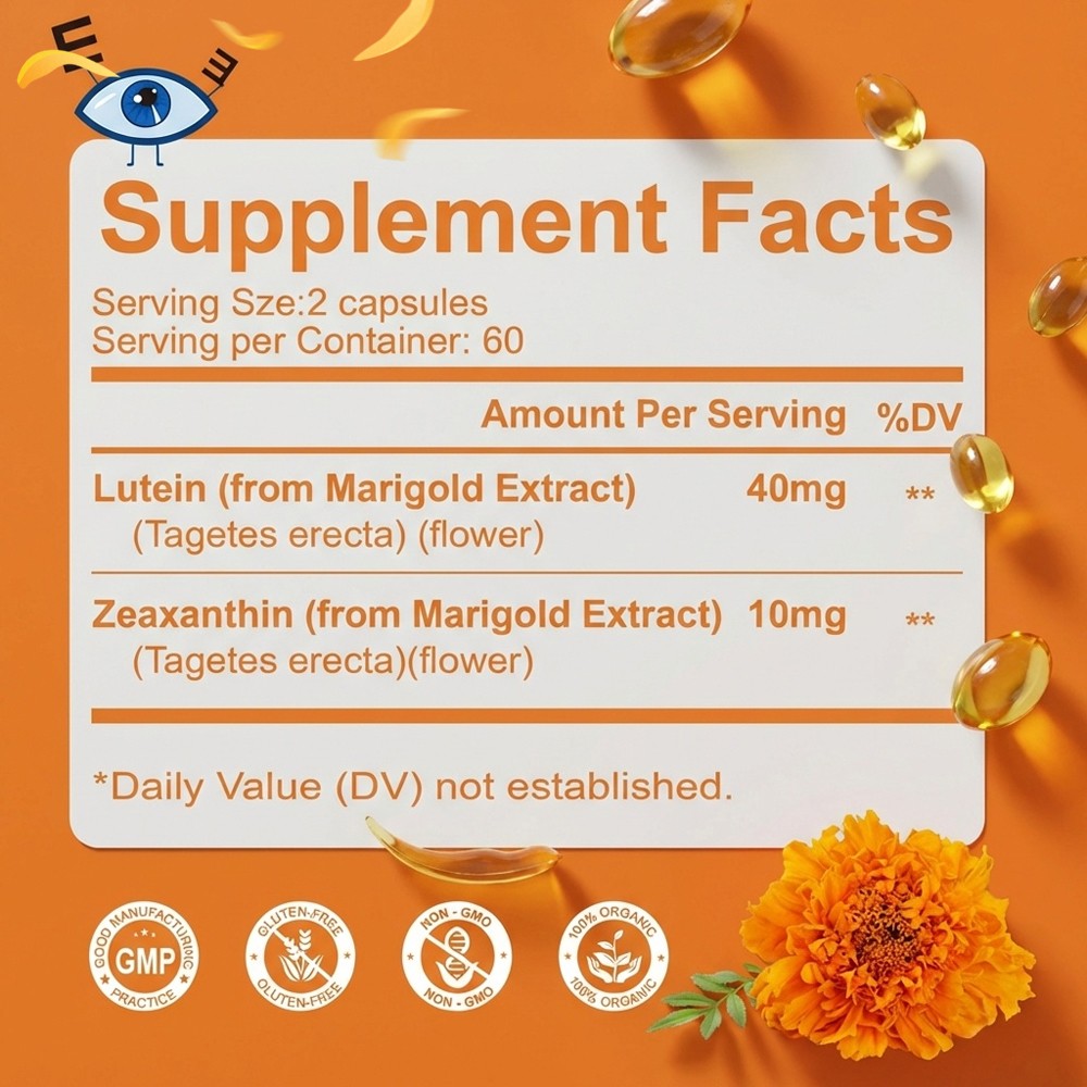 Eye Health Supplement, Lutein and Zeaxanthin, Vision Health, Eye Strain Support