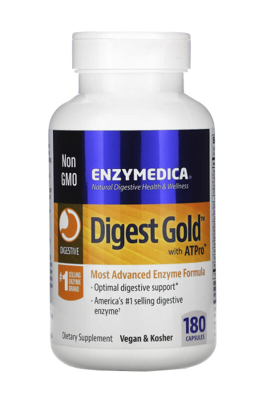 Enzymedica Digest Gold With ATPro 180 Caps Best By 05/2026+ Digestive Enzyme