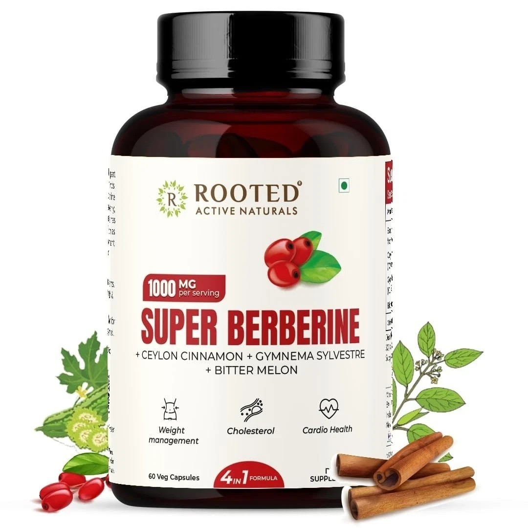 Berberine HCL 98% with Ceylon Cinnamon,Gurmar,Bitter Melon – 60 Veg Caps o734