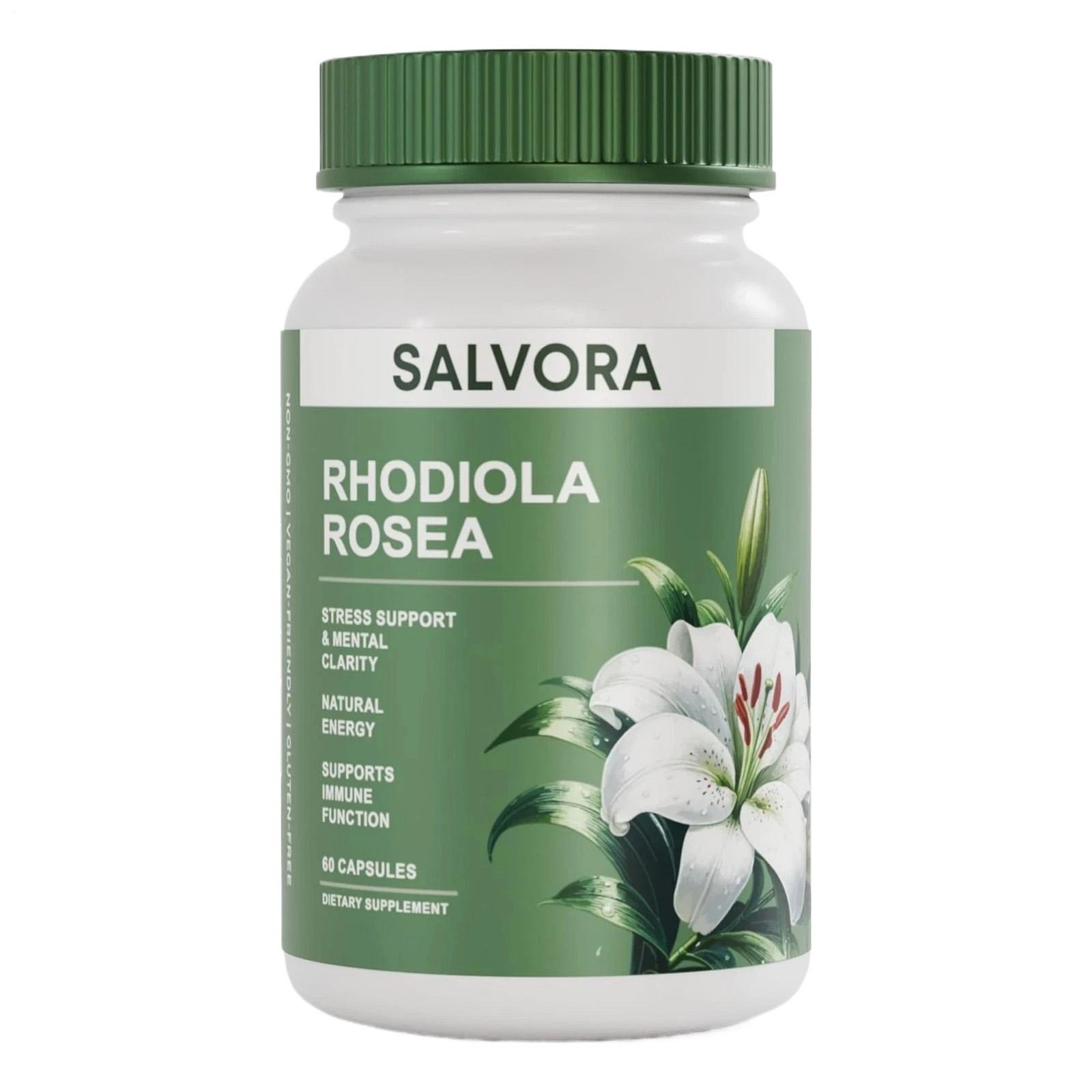 Salvora Rhodiola Rosea Supplement – Golden Root Adaptogen Capsules – Rhodiola Ro