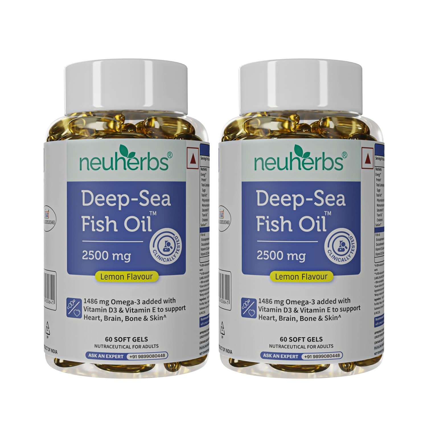 Deep Sea Omega 3 Fish Oil -Omega 3 Supplement Triple Strength 2500 Mg