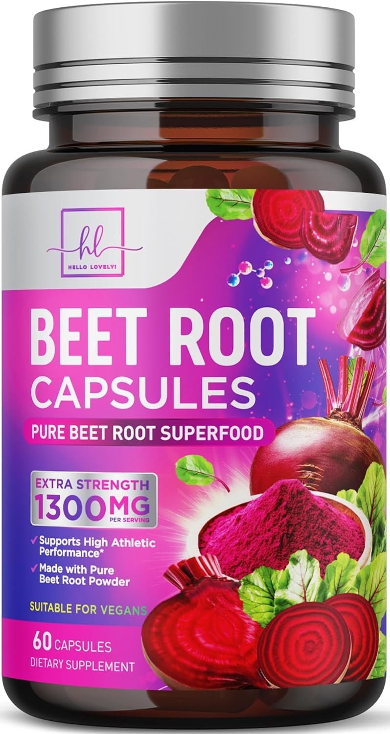 Organic Beet Root Capsules 1300mg – Extra Strength Beetroot Powder Supplement