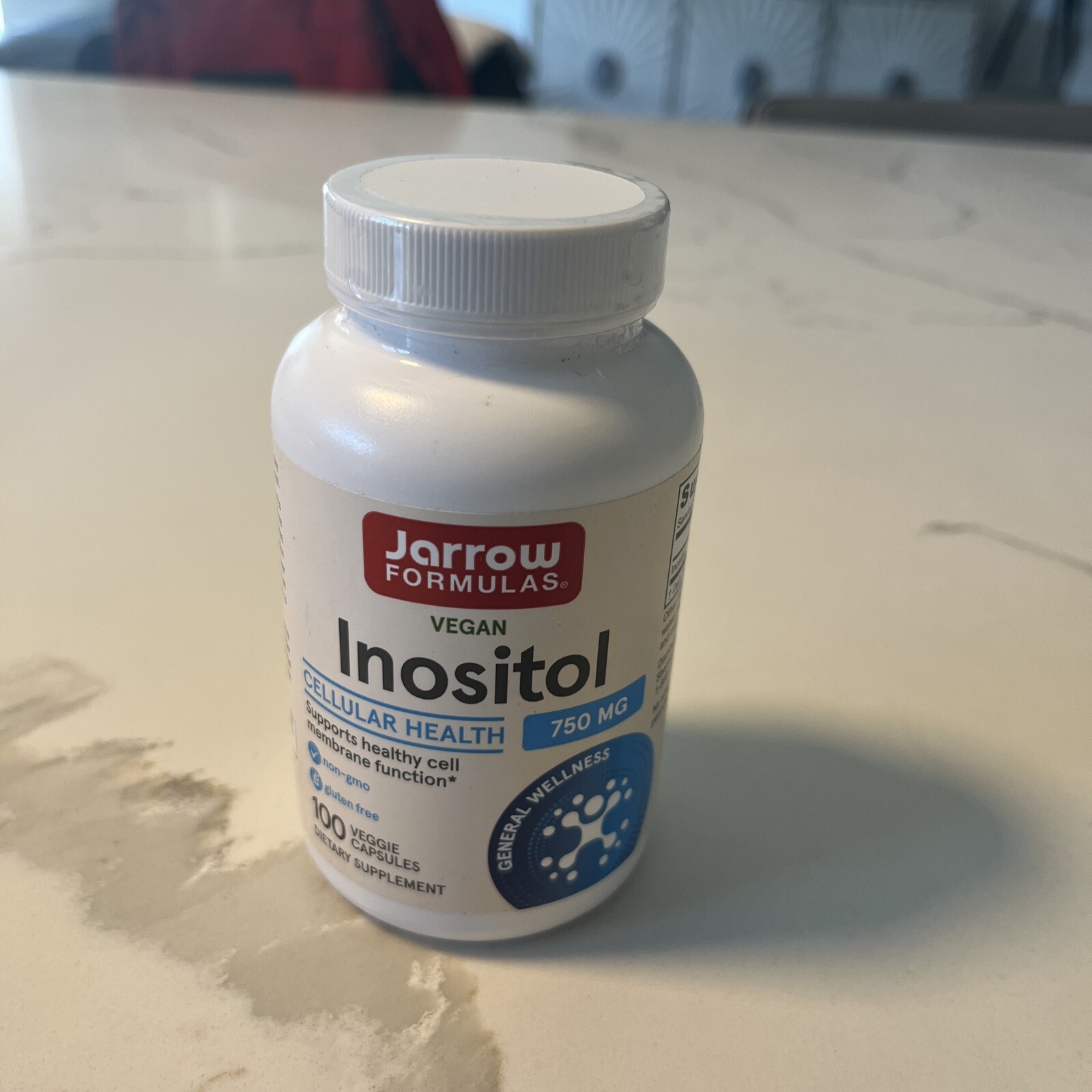 Inositol 750 mg Jarrow Formulas 100 Vegan Capsules Cellular Health Exp 04/2025