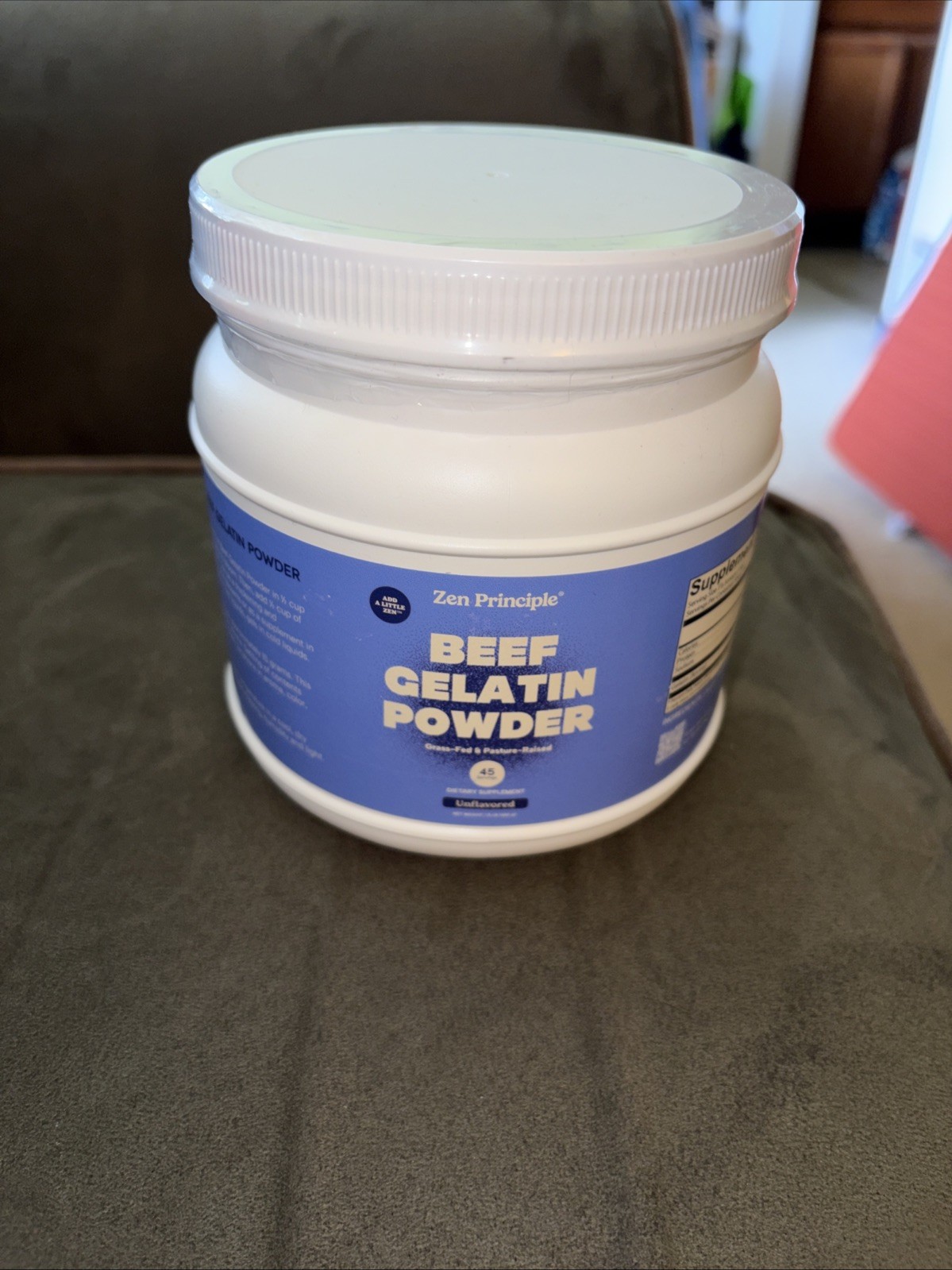 Zen Principle Grass-Fed Gelatin Powder, 1.5 lb. For Cooking and Baking-Exp 03/29