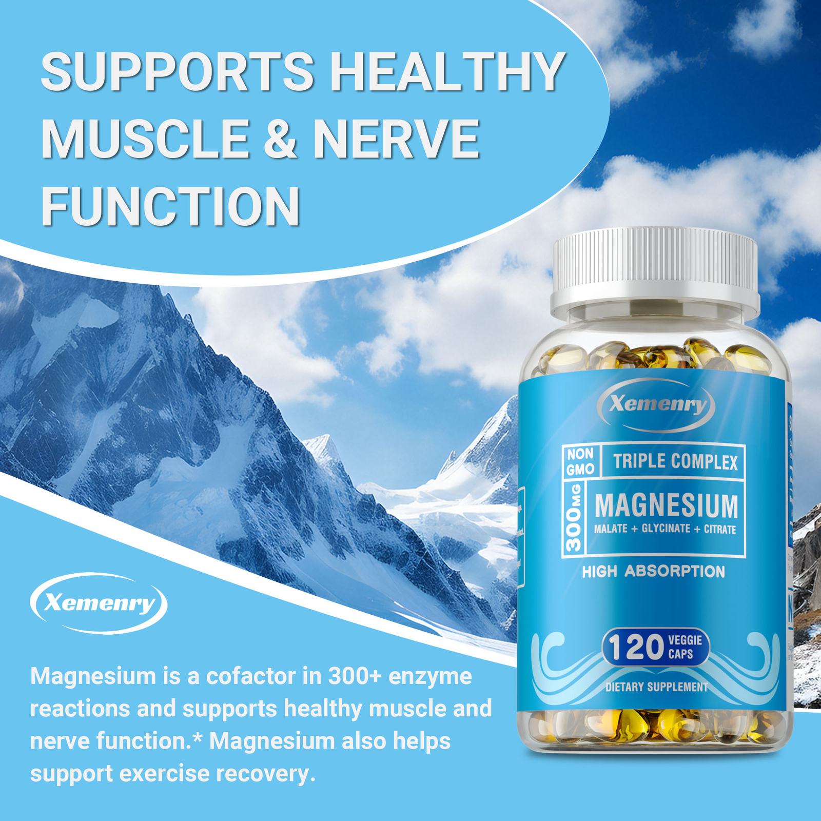 Triple Magnesium Complex – Magnesium Malate, Glycinate, Citrate – Bone Health