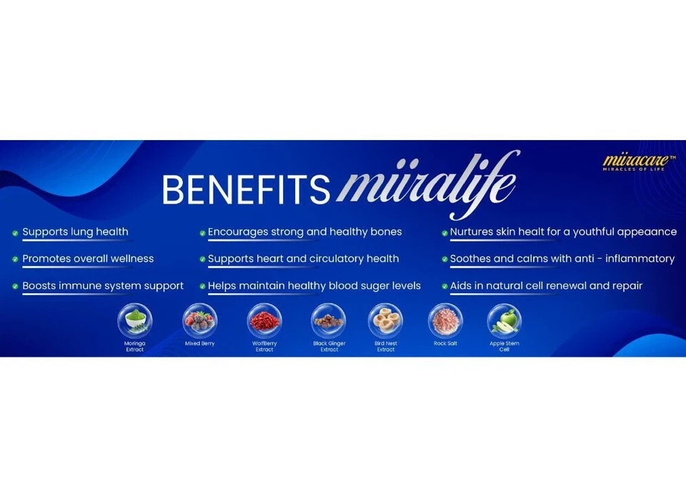 Miira-life by Revoobit International 24 Sachets Stem Cell Nutrition Per Box X 4